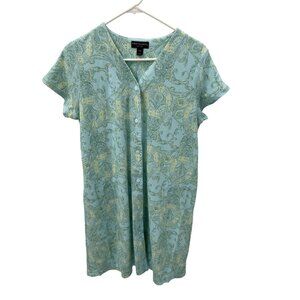 Miss Elaine Paisley Print Robe Nightgown Duster Sz S Pockets Excellent Condition